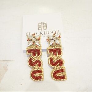 Collegiate, Game Day Beaded Earrings for FSU-Gold